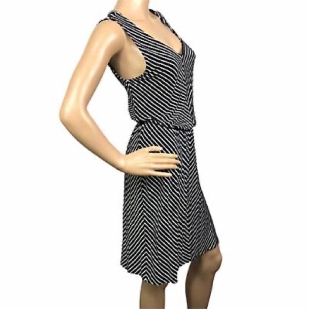 Chic, black, and white striped Marano dress